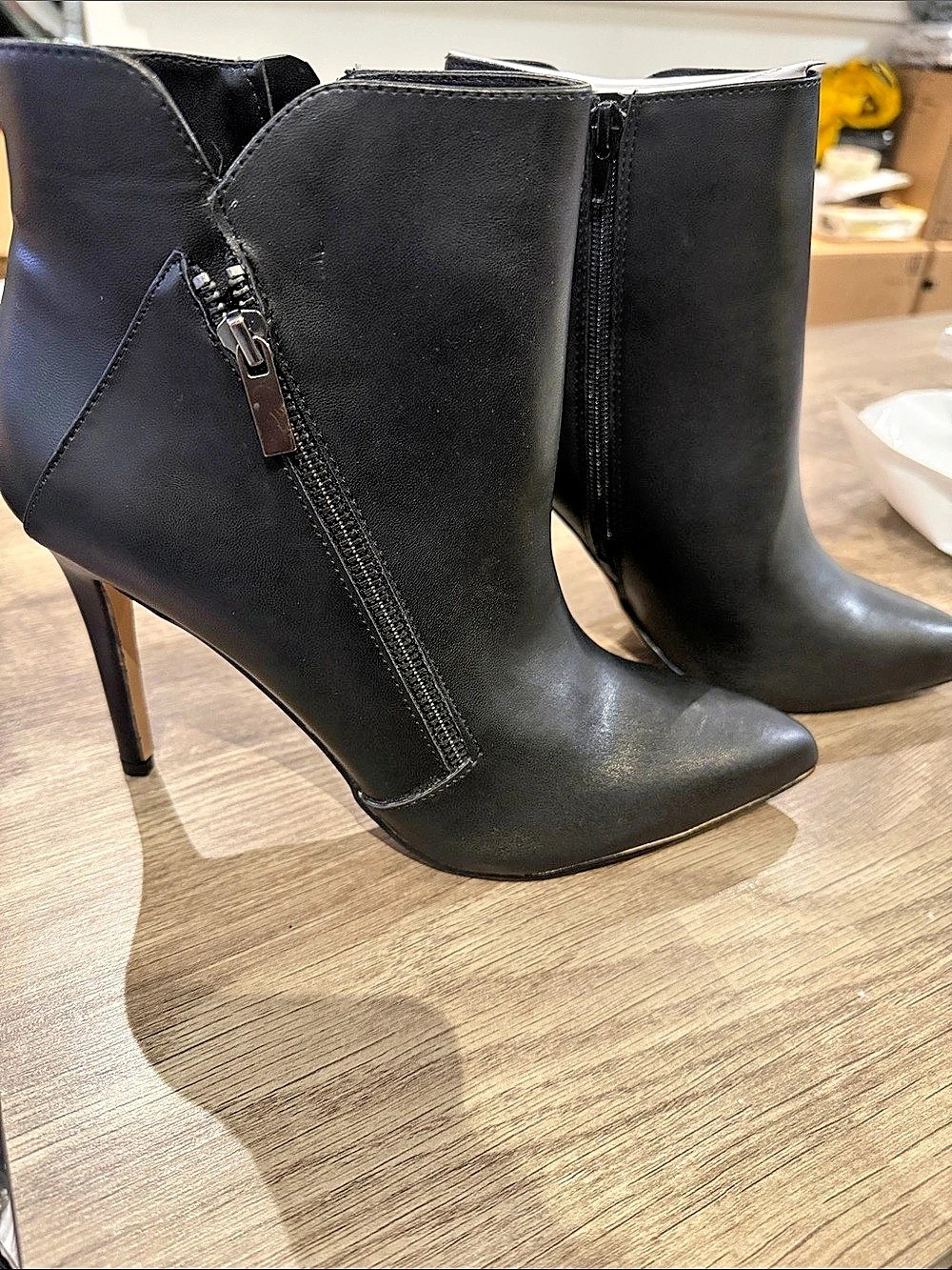 BCBGeneration Black Pointed-Toe Stiletto Ankle Boots
